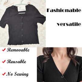 ZLMCUJE 6 Pcs 10mm Mini No Sew Black Buttons Brooch Pins Cover up Buttons Fasteners Detachable Reusable Multi-Purpose for Clothes(Black)