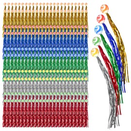 SENONAPO 240 Pcs Comet Balls Bulk Rubber Bouncy Balls with Colorful Streamers Mini Ball with 5 Colors Tail Goodie Bag Stuffers for School Prizes Kids Birthday Party Supplies（Multicolor）