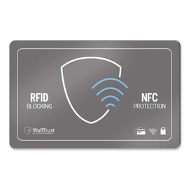 WallTrust RFID NFC Protection Card, Blocker Card for Credit Cards, Set of 2, Grey, gray