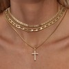 VIROMY Gold Cross Necklaces for Women 14K Gold Zircon Cross