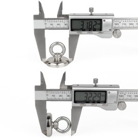 Pack of 4 Strong Magnetic Hooks, 45 kg Magnetic Hooks, Extra Strong, 31 mm Neodymium Magnets, Small Magnetic Hooks, Eyelet Magnet with Hooks for Kitchens, Garages and Offices