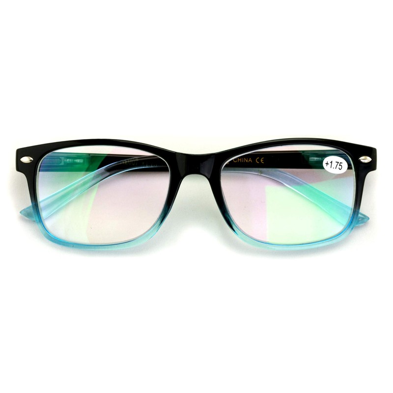 V.W.E. Rectangular Lightweight Reading Glasses - Anti-Reflective Coating - Spring