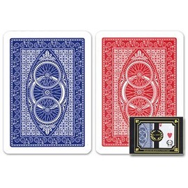 DA VINCI Ruote, Italian 100% Plastic Playing Cards, 2-Deck Poker Size Set, Regular Index, w/2 Cut Cards