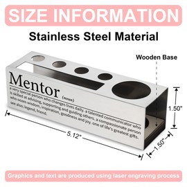 Mentor Gifts, Teacher Appreciation Gifts, Mentor Thank You Gifts, Mentor Definition Pencil Pen Holder for Desk, Fountain Pen Holder with Sticky Notes Holder, Office Stationery Organizer - FBA144