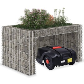 SVRCK Steel Wire Lawn Mower Garage with Raised Bed for Enhanced Garden Organization, Durable and Protection, 43.3"x31.5"x23.6"