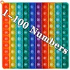 DK-SIMINA Large P0pp with Numbers, Rainbow Square Dimples Fidgett Ttoy
