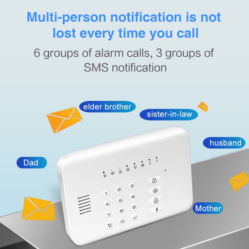 Security Alarm System Kit Auto Dial GSM+WiFi Home Security Wireless