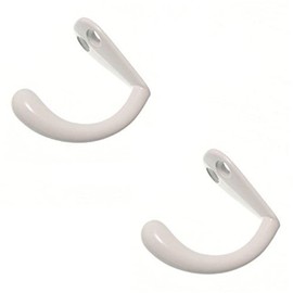 Merriway® BH00529 (5 Pcs) White Metal Single Robe Hook - Pack of 5 Pieces