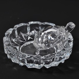 Crystal Glass Feng Shui Turtle-Tortoise Plate | Turtle Plate Set for Vastu, Good Luck, Health & Prosperity | Decorative Gift Set for Home and Office