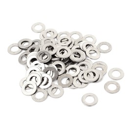 uxcell M5x10mmx0.5mm Stainless Steel Round Flat Washer for Bolt Screw 100Pcs