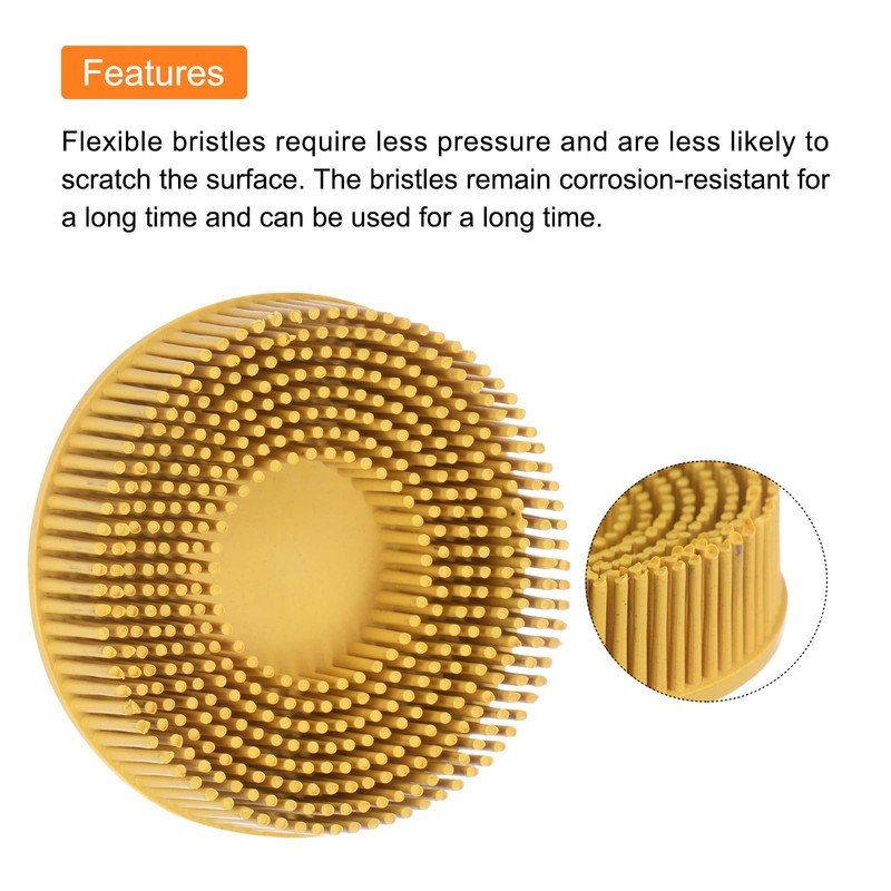 HARFINGTON 5pcs Bristle Disc 3" 80 Grit Abrasive Brush Deburring