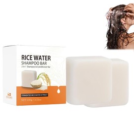 Turmeric 2 x rice anti-fall shampoo soap, anti-hair loss hair solid shampoo, shampoo soap, anti-hair loss rice shampoo bar for sparse hair and hair loss repair, stimulation hair growth