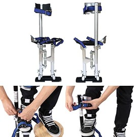 mitoharet Drywall Stilts 15-23Inch Adjustable Aluminum Tool Stilt for Painting Painter or Cleaning Silver