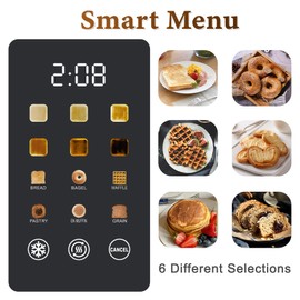 2 Slice Toaster Stainless Steel with LED Display, Extra Wide Slots, 6 Shade Settings, Defrost/Reheat/Cancel, Removable Crumb Tray – Compact Toaster for Bagels & Waffles