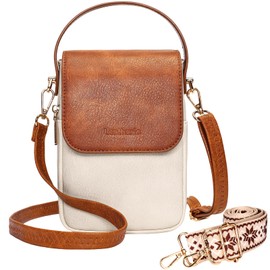 Leathario Cross Body Bag Women, RFID Blocking Phone Bags with Top Handle & Extra Strap, Vegan Leather Handbag and Shoulder Bag