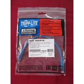 Tripp-Lite N200-001-BL, 12" Cat6 Gigabit Blue Patch Cable