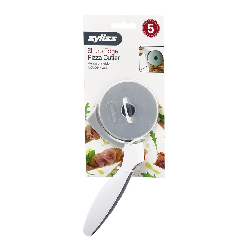 Zyliss E910029 Pizza Cutter Sharp Edge, Grey/White, Wheel Cutter for