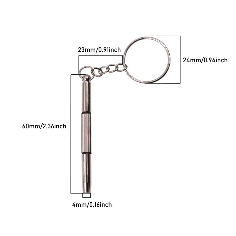 TorSor 12 Pack Eyeglass Screwdriver Keychain Mini 3in1 Flat Phillips