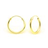 DTPsilver - Round Creole Earrings 925 Sterling Silver Yellow Gold-Plated