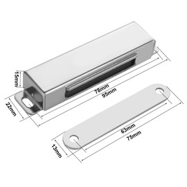 ASelected 4Pcs Magnetic Door Catch Magnetic Catches for Cupboards Stainless Steel Magnets Heavy Dutyfor Cabinet Door Drawer Latch Cupboard Closet Close 48Kg Silver