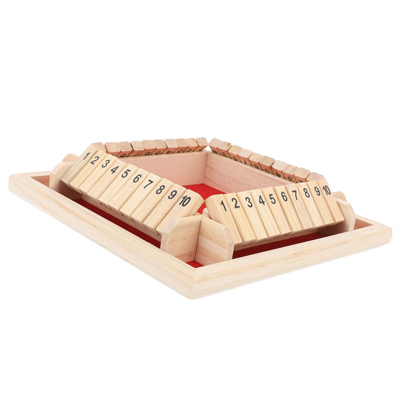 4 Sided Shut The Box Dice Game Wooden Board Table