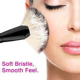 Luxspire Fan Makeup Brush, Single Large Soft & Dense Face Blush Powder Foundation Brushes, Professional Highlighting Make Up Brush, Makeup Tool, Black