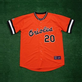 Majestic Frank Robinson Baltimore Orioles 1983 Cooperstown Throwback Orange Men's Jersey - L