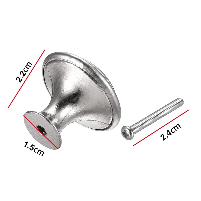 JUSTMAE 8 PCS Cabinet Knobs, Stainless Steel Round Drawer Knobs
