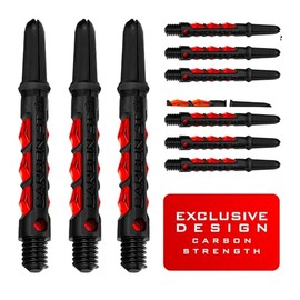 Harrows Darts 3 x Sets of Carbon ST Dart Stems - 9 Dart Shafts in Total - Available in 3 sizes - Tough Carbon Composite - Midi Red