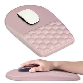 BOCHEERY - Alfombrilla de mouse ergonómica con diseño de masaje, base antideslizante de poliuretano para aliviar el dolor, computadora, oficina y hogar, 12 x 8 pulgadas (E-Pink)