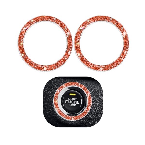 Gasedin Gasedin 2 PCS Car Engine Start Stop Decoration Ring,