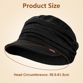 HAGOT Flat Cap for Hair Loss - Black, Flat Top Black, Unit size