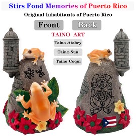 JULYSVE Limited Edition Puerto Rico Souvenirs, Puerto Rican Coqui with Sound, Boricua Themed Atabey Taino Goddess, Coqui Taino Sun Symbol, Old San Juan Garita Morro Taíno Art, Battery Not Included