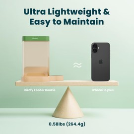 Birdfy Feeder with Camera for Outdoors Birdwatching, Smart Bird Feeder with 6000+ AI Recognition, Slow-Motion Antics with 1080P FHD Videos, Capture on Patio & Gardens, Mini Size & Lightweight