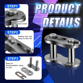 8 Pcs #428 Chain Master Links, Roller Chain Connecting Steel Alloy Motorcycle Chains Connector Heavy Duty Master Link Replacement for Bike Bicycle Motorcycles, Go-Karts, Home and Industrial Machinery