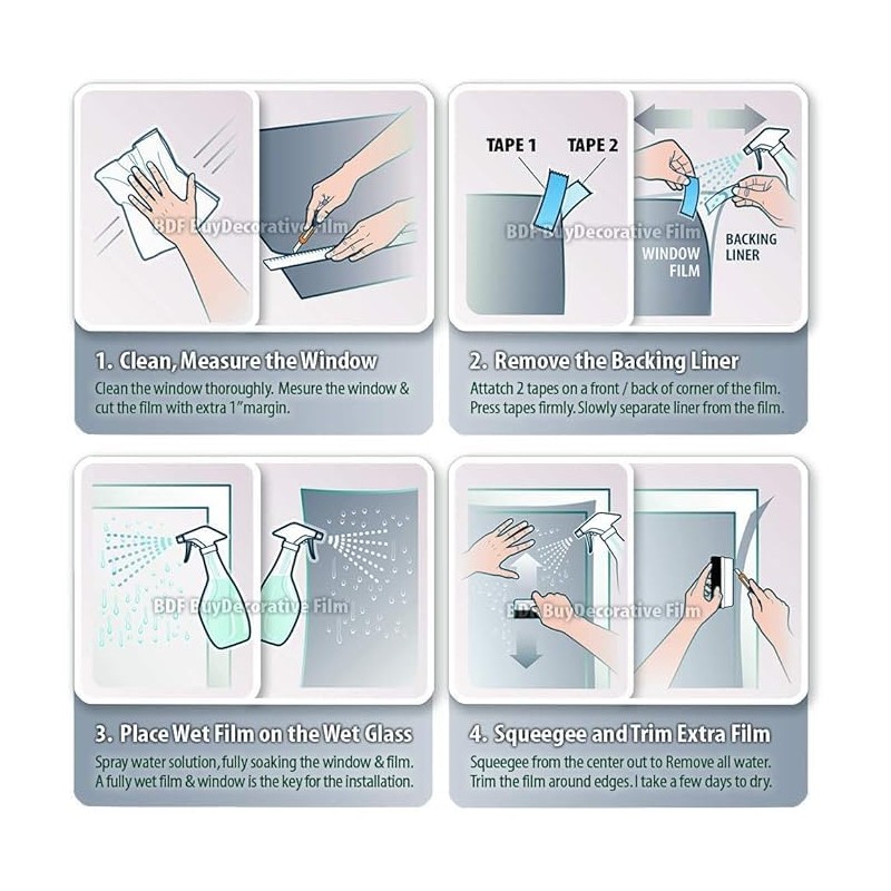 BDF CABL Decorative Window Film Transparent Color Blue - Custom