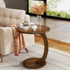 Tribesigns Round End Table, Solid Wood C-Shaped Side Table, Small