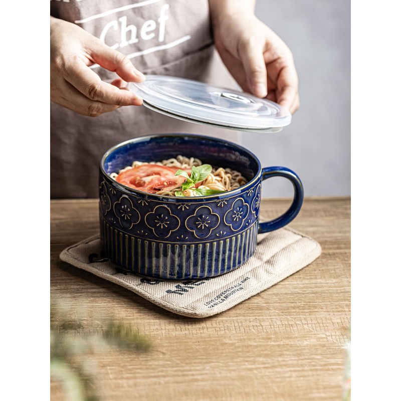 Gomakren Extra Large Soup Bowl with Handle, 39 Ounces Microwave