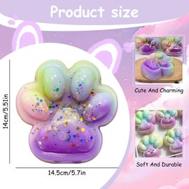 Squeeze Toy, 1 Piece, Large Squishy Cat Paw, Anti-Stress Toy, Fidget Toys for Children Adults, Kawaii Fluffy Sensory Toy, Funny Anti-Stress and Anxiety Relief, 10.5 cm