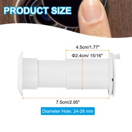 PATIKIL 15/16 Inch Door Viewer 220 Degree Door Viewer Fits 1-3/4 Inch to 2-15/16 Inch Door Viewer with Rotating Privacy Cover for Home Office Hotel, White