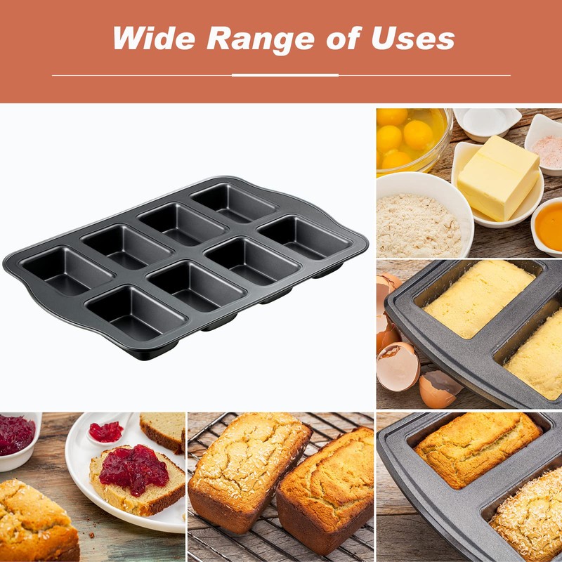 Yinder 4 Pcs Mini Loaf Pan, Carbon Steel with Non-Stick
