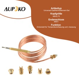 Aupoko 150 cm Gas Thermocouple Thermal Pair Valve for Hot Water Boiler with 5 Fixed Parts Gas Appliances for Ovens Cooking