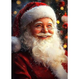 SENQAO Santa Claus Diamond Art Kits for Adults,Christmas 5D Diamond Painting Kits for Beginners,Round Full Drill Gem Art for Adults,DIY Diamond Dots Paintings Picture Arts Craft for Home Decor 12x16in