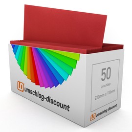 umschlag-discount - Envelopes Dark Red Cadmium Dark Red DIN Long 220 x 110 mm Peel and Seal Pack of 50