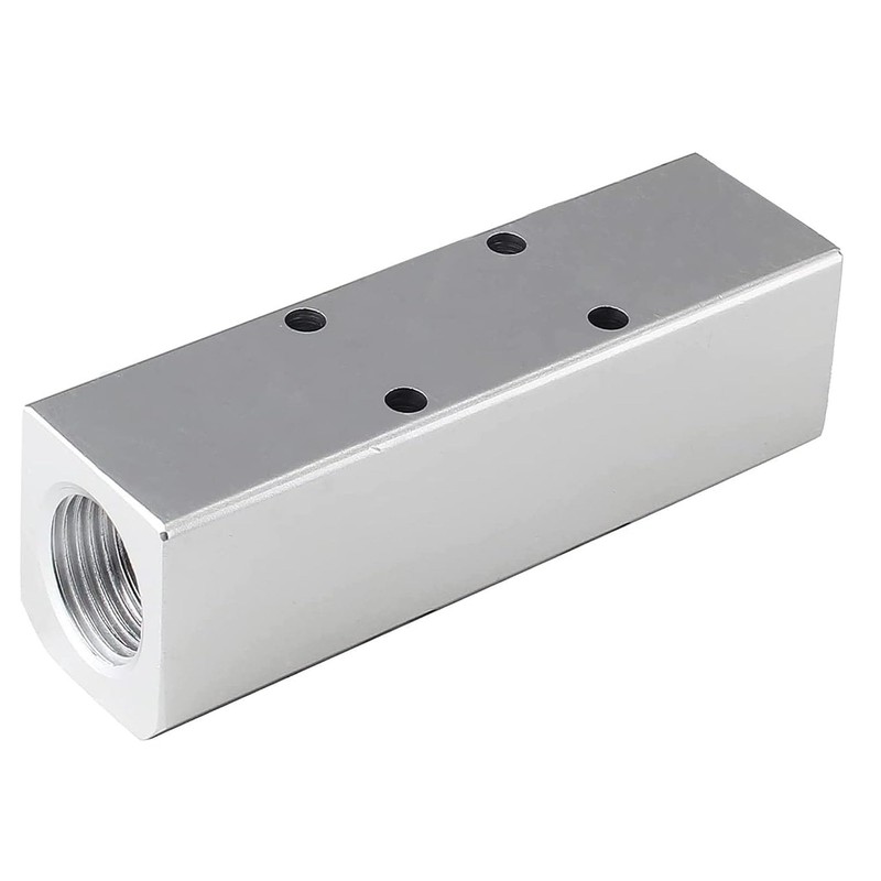 Iceyon 3 Way Pneumatic Manifold Air Distribution Block, Aluminum Alloy