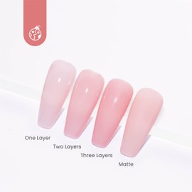 Beetles Pink Gel Nail Polish - 15ML Nude Pink Jelly Gel Polish Nail Concealer Sheer Gel Nail Polish Soft Natural Nail Polish Soak Off UV Nail Lamp French Nail Art Summer Manicure Gift for Women