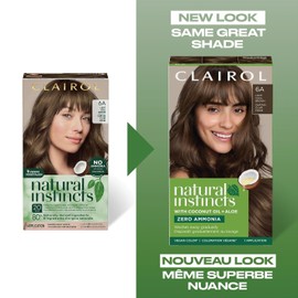 Clairol Natural Instincts Demi-Permanent Hair Dye, 6A Light Cool Brown Hair Color, 1 Count