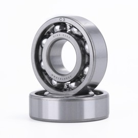 XiKe 2 x 6204 C3 ball bearings, 20 x 47 x 14 mm, open construction and chrome steel, suitable for DIY, car, motorcycle, ATV, transmission, engine, CNC, industry, agriculture and garden tools.