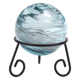 DELORIGIN Crystal Ball Display Stand Black Ball Stand Made of Iron with View of the Globe Desktop Ball Display Stand for Christmas Decoration Collections Figures Gemstones Diameter: 9 cm