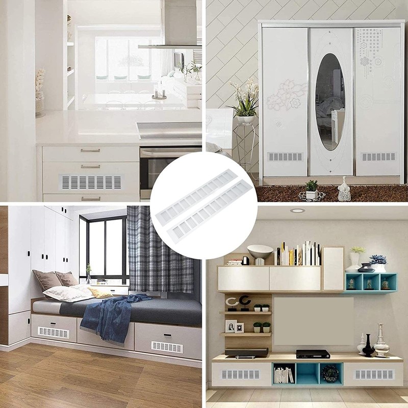 2 Pcs Air Vent Grille Aluminium Alloy Rectangular Ventilation Grill